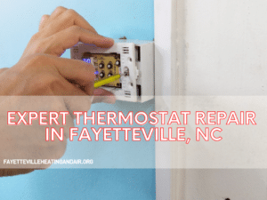 Technician repairing a home thermostat to ensure optimal cooling performance.